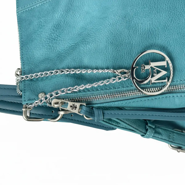 LA PERSICA - Borsa a bauletto  firmata GYOIAMEA a mano tracolla casual simil pelle martellata venata