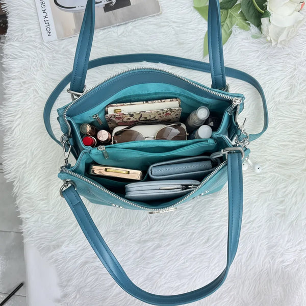 LA PERSICA - Borsa a bauletto  firmata GYOIAMEA a mano tracolla casual simil pelle martellata venata