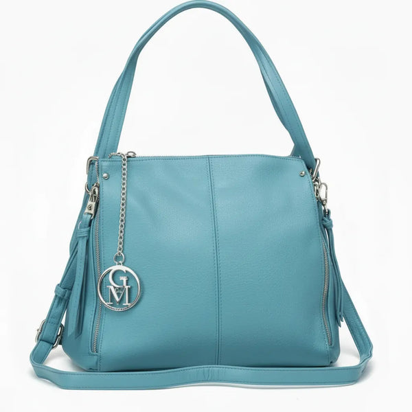 LA PERSICA - Borsa a bauletto  firmata GYOIAMEA a mano tracolla casual simil pelle martellata venata