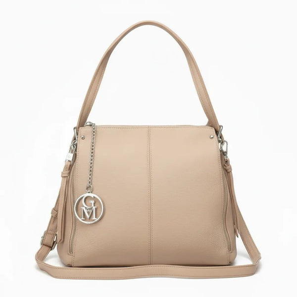LA PERSICA - Borsa a bauletto  firmata GYOIAMEA a mano tracolla casual simil pelle martellata venata