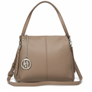 LA PERSICA - Borsa a bauletto  firmata GYOIAMEA a mano tracolla casual simil pelle martellata venata