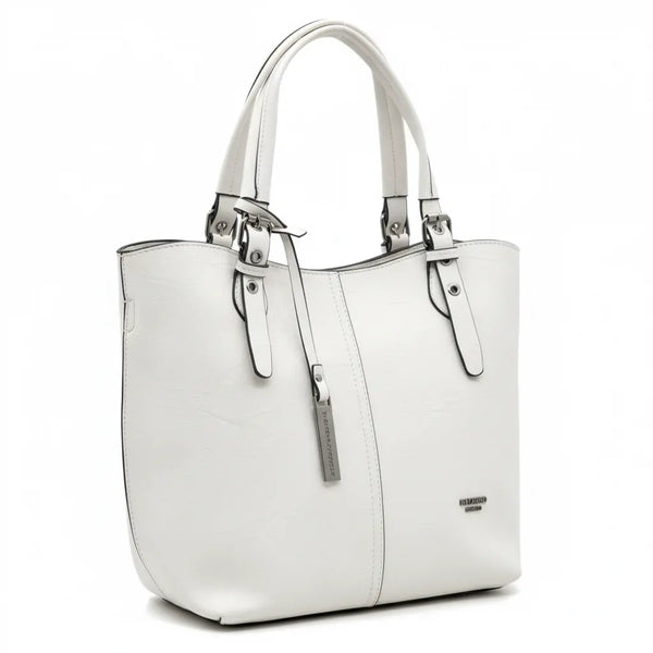 Borsa firmata Nazareno Gabrielli + pochette OMAGGIO donna spalla shopping capiente simil pelle venata coconuda
