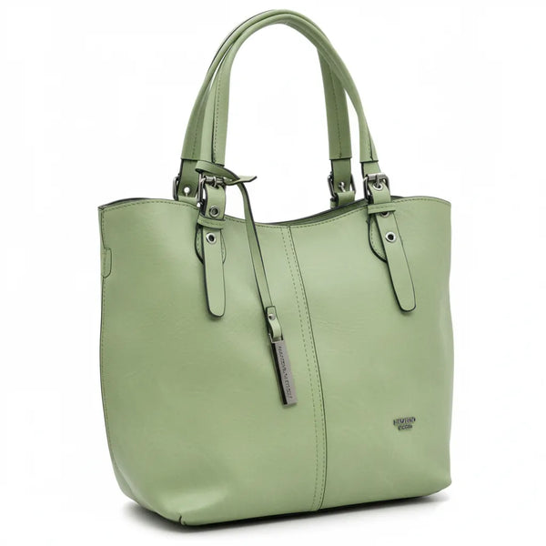 Borsa firmata Nazareno Gabrielli + pochette OMAGGIO donna spalla shopping capiente simil pelle venata coconuda