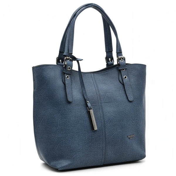 Borsa firmata Nazareno Gabrielli + pochette OMAGGIO donna spalla shopping capiente simil pelle venata coconuda