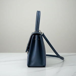 La Bambu - Borsa a tracolla platta firmata GYOIAMEA a mano tracolla casual simil pelle martellata venata