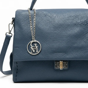 La Bambu - Borsa a tracolla platta firmata GYOIAMEA a mano tracolla casual simil pelle martellata venata