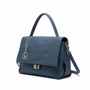 La Bambu - Borsa a tracolla platta firmata GYOIAMEA a mano tracolla casual simil pelle martellata venata