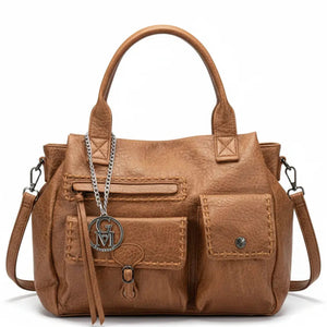 La Aldina- Borsa a bauletto firmata GYOIAMEA a mano tracolla casual simil pelle martellata venata