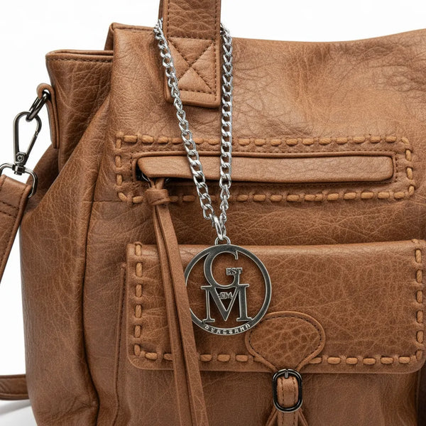 La Aldina- Borsa a bauletto firmata GYOIAMEA a mano tracolla casual simil pelle martellata venata