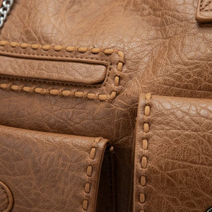 La Aldina- Borsa a bauletto firmata GYOIAMEA a mano tracolla casual simil pelle martellata venata