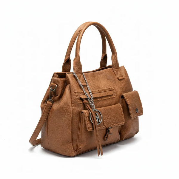 La Aldina- Borsa a bauletto firmata GYOIAMEA a mano tracolla casual simil pelle martellata venata