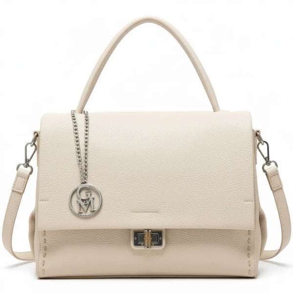 La Bambu - Borsa a tracolla platta firmata GYOIAMEA a mano tracolla casual simil pelle martellata venata