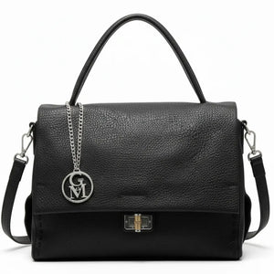 La Bambu - Borsa a tracolla platta firmata GYOIAMEA a mano tracolla casual simil pelle martellata venata