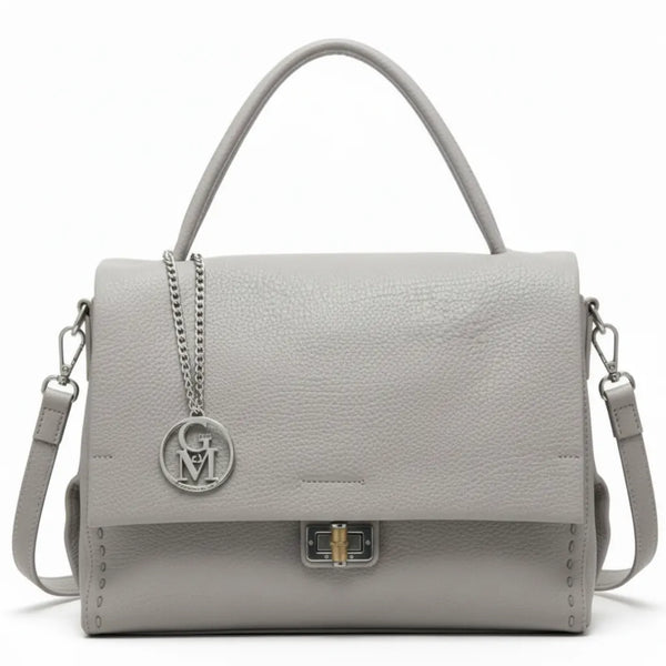 La Bambu - Borsa a tracolla platta firmata GYOIAMEA a mano tracolla casual simil pelle martellata venata