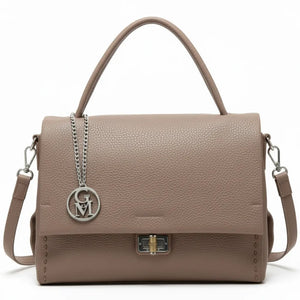 La Bambu - Borsa a tracolla platta firmata GYOIAMEA a mano tracolla casual simil pelle martellata venata