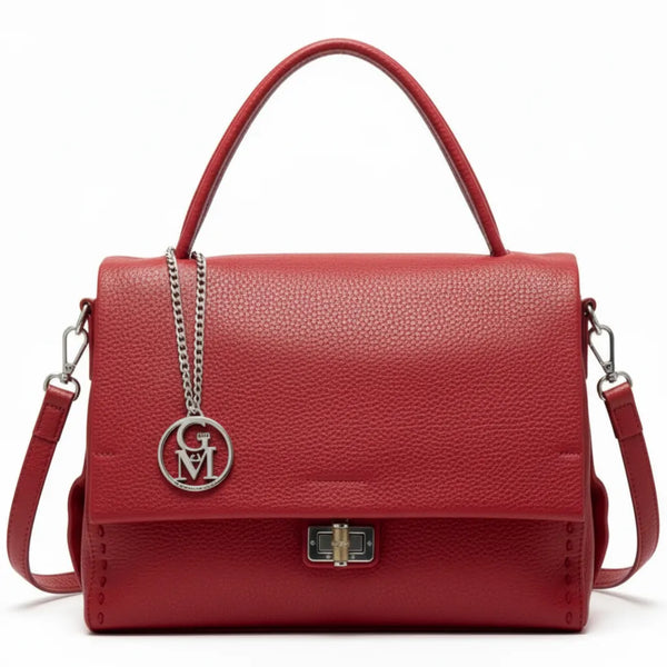 La Bambu - Borsa a tracolla platta firmata GYOIAMEA a mano tracolla casual simil pelle martellata venata