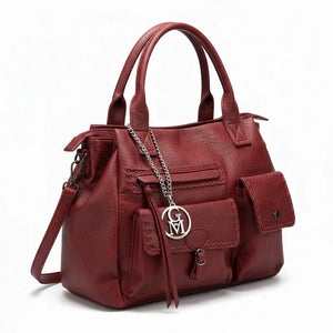 La Aldina- Borsa a bauletto firmata GYOIAMEA a mano tracolla casual simil pelle martellata venata