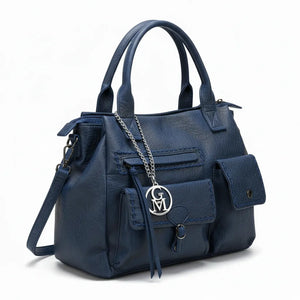 La Aldina- Borsa a bauletto firmata GYOIAMEA a mano tracolla casual simil pelle martellata venata