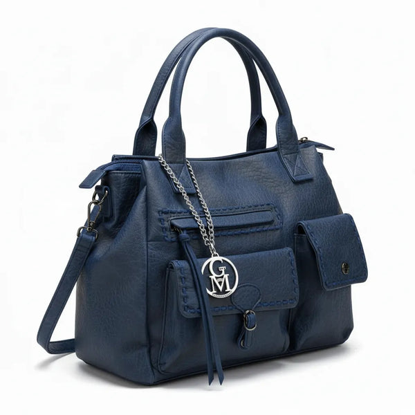 La Aldina- Borsa a bauletto firmata GYOIAMEA a mano tracolla casual simil pelle martellata venata