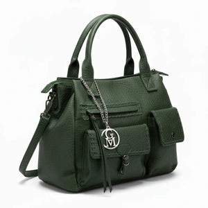 La Aldina- Borsa a bauletto firmata GYOIAMEA a mano tracolla casual simil pelle martellata venata