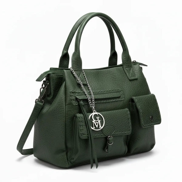 La Aldina- Borsa a bauletto firmata GYOIAMEA a mano tracolla casual simil pelle martellata venata