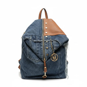 Zaino La Diva in jeans e borchie di alta qualità modello biker donna