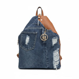 Zaino La Diva in jeans e borchie di alta qualità modello biker donna
