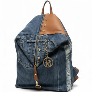 Zaino La Diva in jeans e borchie di alta qualità modello biker donna