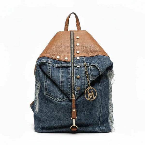 Zaino La Diva in jeans e borchie di alta qualità modello biker donna