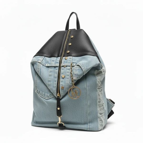 Zaino La Diva in jeans e borchie di alta qualità modello biker donna