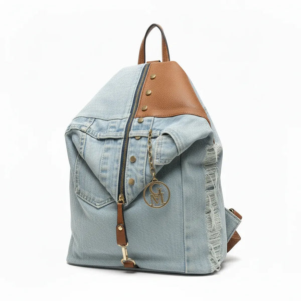 Zaino La Diva in jeans e borchie di alta qualità modello biker donna