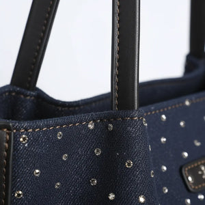 La Biditta - Borsa jeans denim tracolla bauletto sacco nuvola secchio spalla strass glitter jeansata