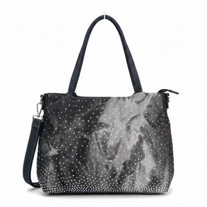 La Biditta - Borsa jeans denim tracolla bauletto sacco nuvola secchio spalla strass glitter jeansata
