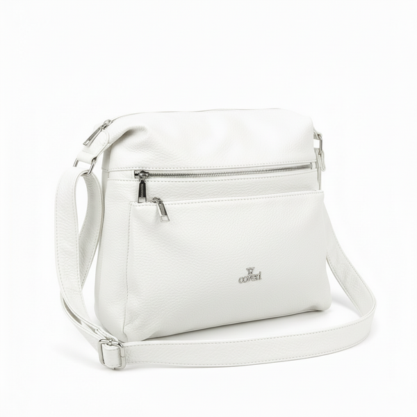 Borsa firmata YYcoveri 2026 multi tasche donna logo zip tracolla unica tinta nuova