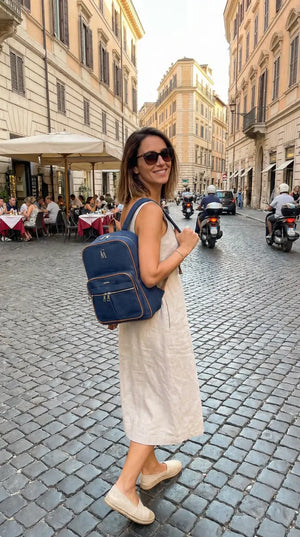 Pira - Zaino firmato Gyoiamea jeans denim zainetto