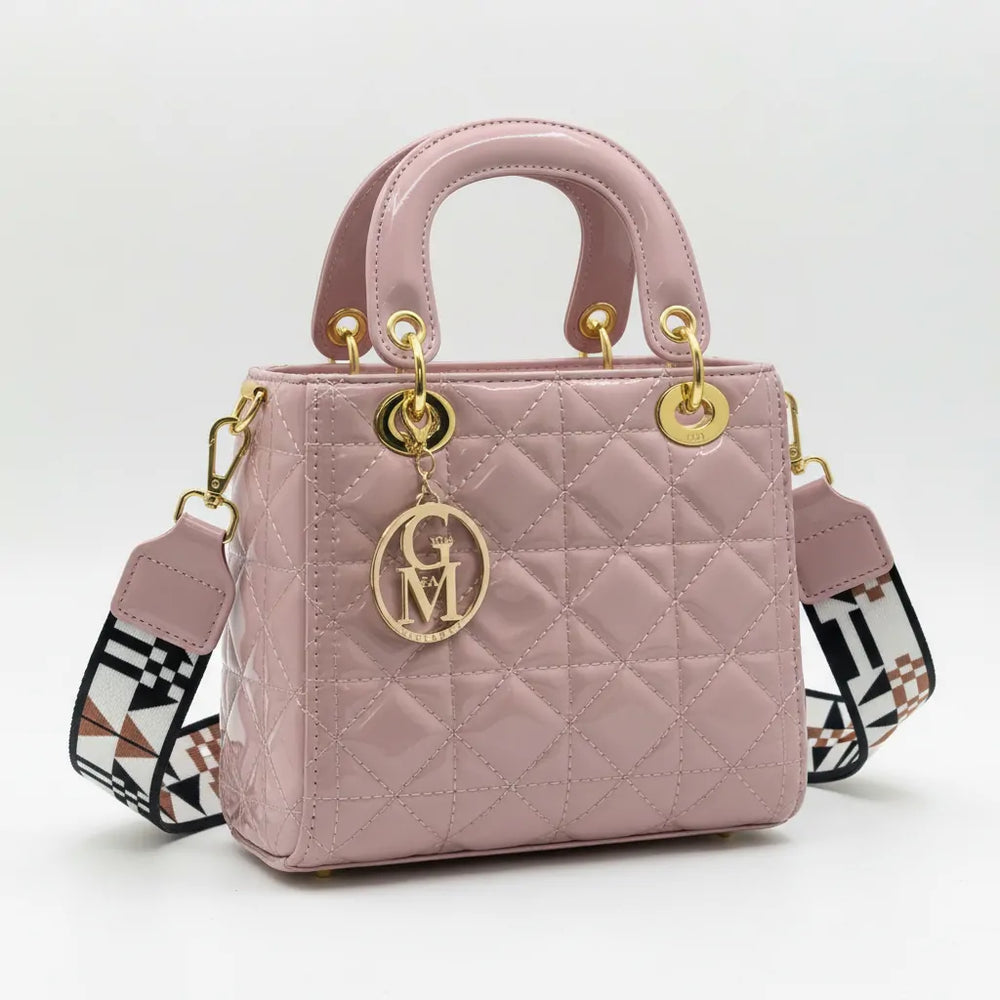 La Giovanna - Borsa a bauletto firmata GYOIAMEA a mano tracolla trapuntata effetto vernice