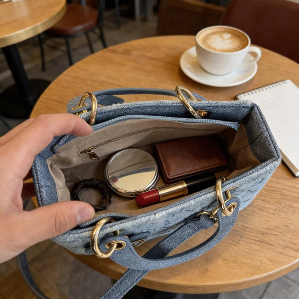 La Cristina - Borsa a bauletto borsetta firmata GYOIAMEA a mano tracolla trapuntata simil pelle