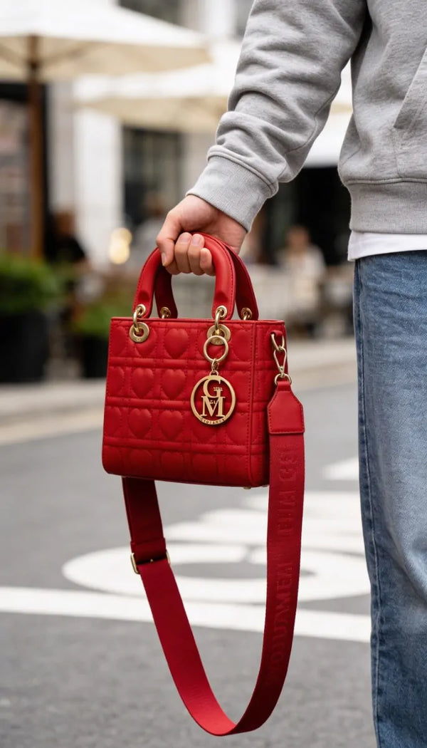 La Cristina - Borsa a bauletto borsetta firmata GYOIAMEA a mano tracolla trapuntata simil pelle