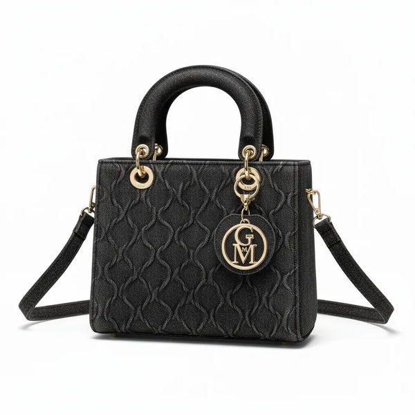 La Anna- Borsa a bauletto firmata GYOIAMEA a mano tracolla trapuntata jeans denim