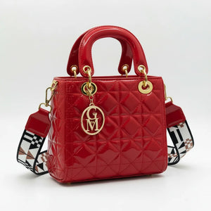 La Giovanna - Borsa a bauletto firmata GYOIAMEA a mano tracolla trapuntata effetto vernice