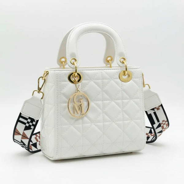 La Giovanna - Borsa a bauletto firmata GYOIAMEA a mano tracolla trapuntata effetto vernice