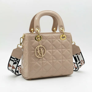 La Giovanna - Borsa a bauletto firmata GYOIAMEA a mano tracolla trapuntata effetto vernice