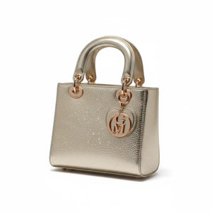 La Vesuvio - Borsa a bauletto borsetta firmata GYOIAMEA a mano tracolla simil pelle laminata