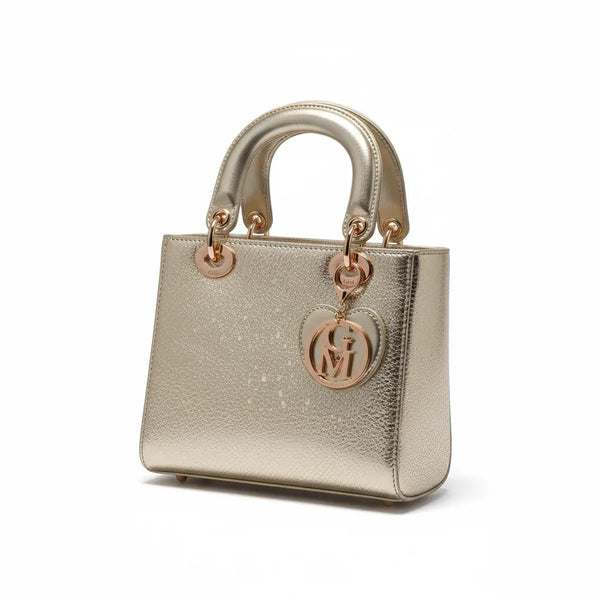 La Vesuvio - Borsa a bauletto borsetta firmata GYOIAMEA a mano tracolla simil pelle laminata