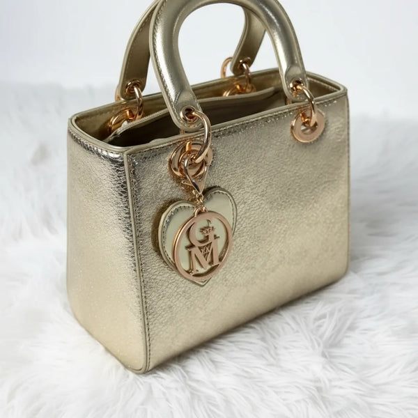 La Vesuvio - Borsa a bauletto borsetta firmata GYOIAMEA a mano tracolla simil pelle laminata