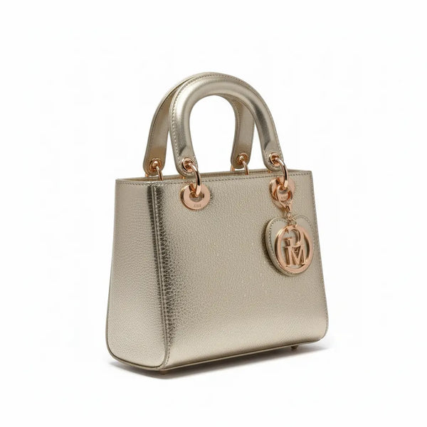 La Vesuvio - Borsa a bauletto borsetta firmata GYOIAMEA a mano tracolla simil pelle laminata