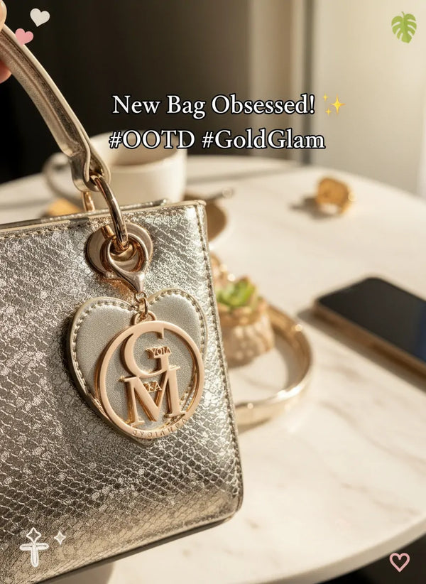 La Vesuvio - Borsa a bauletto borsetta firmata GYOIAMEA a mano tracolla simil pelle laminata