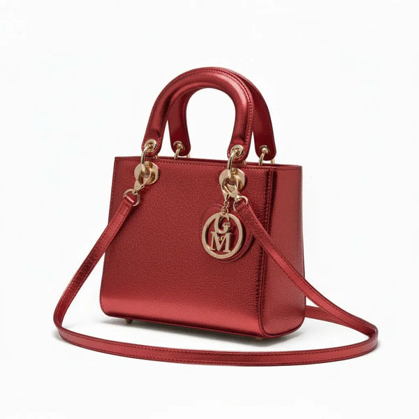 La Vesuvio - Borsa a bauletto borsetta firmata GYOIAMEA a mano tracolla simil pelle laminata