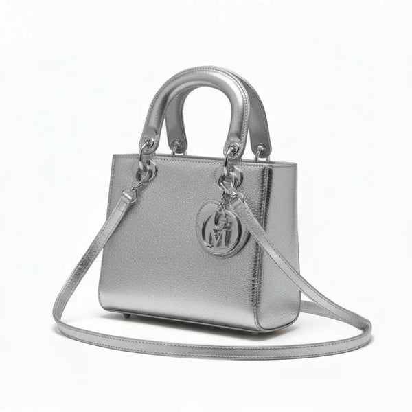 La Vesuvio - Borsa a bauletto borsetta firmata GYOIAMEA a mano tracolla simil pelle laminata