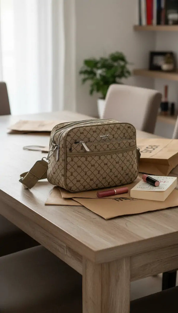 NAZARENO GABRIELLI - Borsa borsetta multitasche fantasia Monogram con Tracolla